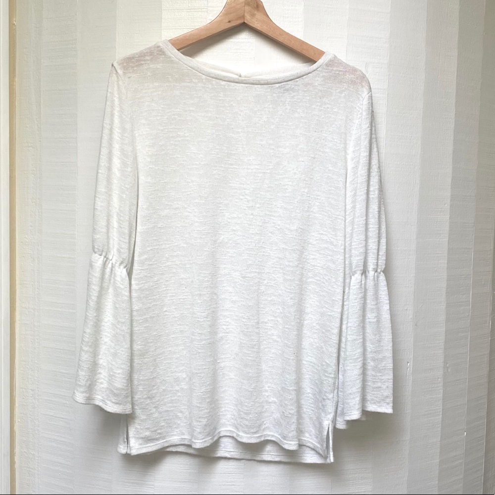 Anthropologie Sanctuary Bell Sleeve Shirt White - Picture 2 of 7